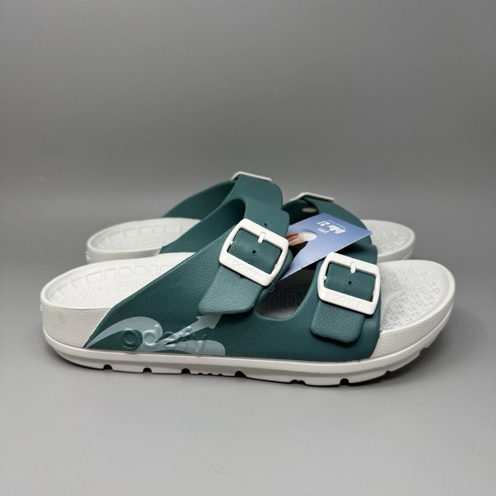 Gravity Defyer Gdefy Upbov Sandals Slides 2 Strap Teal Rubber 9 Mens / 11 Womens